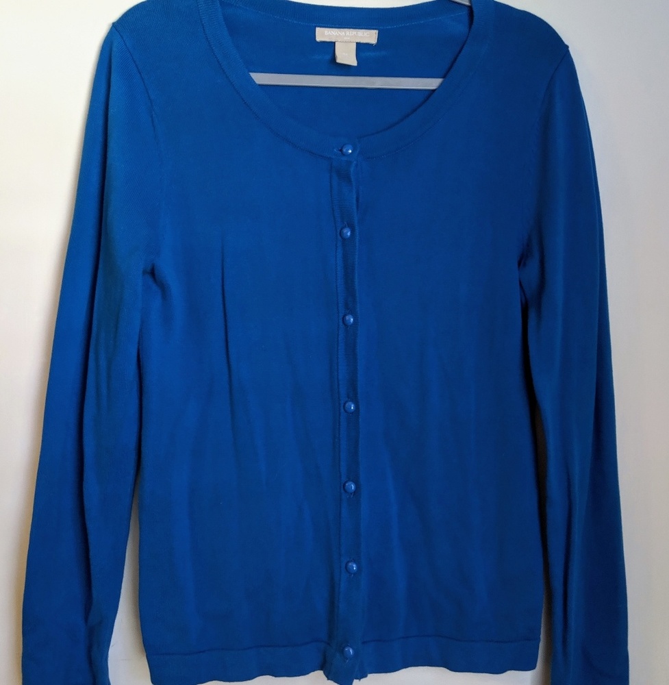 Banana Republic blue LS cardigan